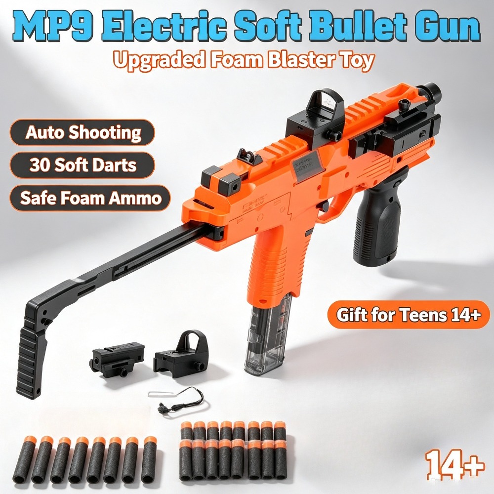 Foam Dart Gun - MP9 Electric Toy Gun Foam Dart