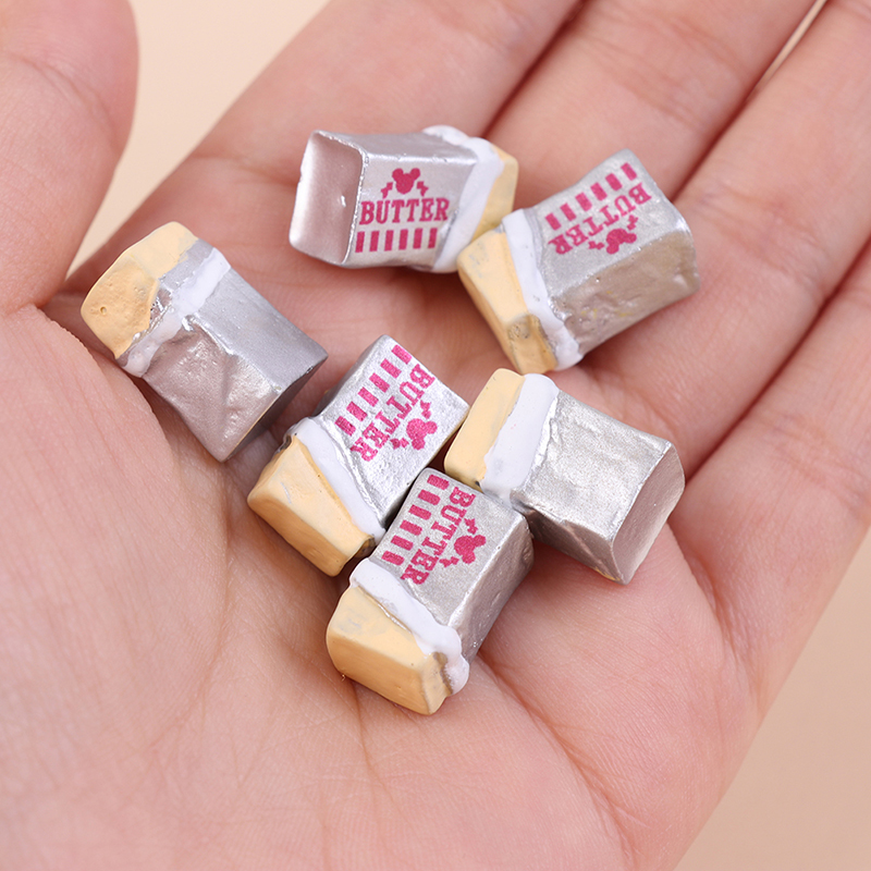 Dollhouse Furniture Set - 6Pcs Mini Butter Bread Model Dollhouse