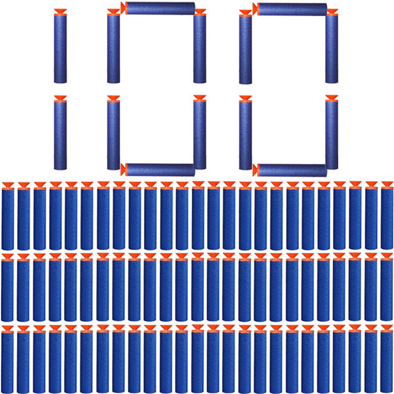 Foam Dart Gun - 100PCS Blue Sucker Head Bullets 7.2cm