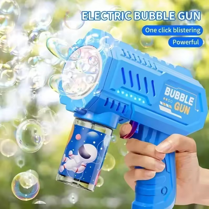 Kids Toys Packaging - Automatic Bubble Machine, Multi-Hole Bubble Blower,