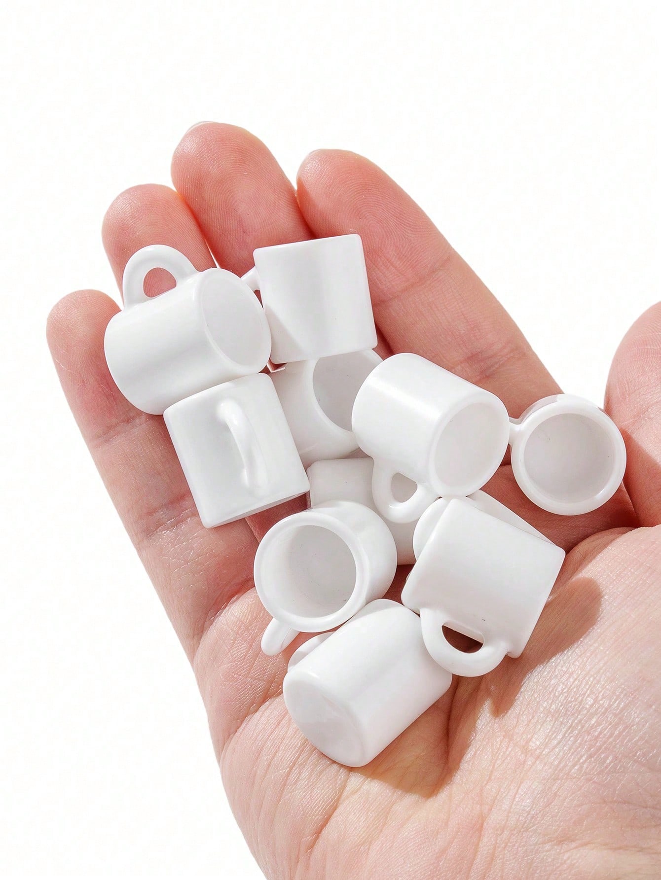 Dollhouse Furniture Set - 10pcs Dollhouse Miniature White Mugs: Miniature