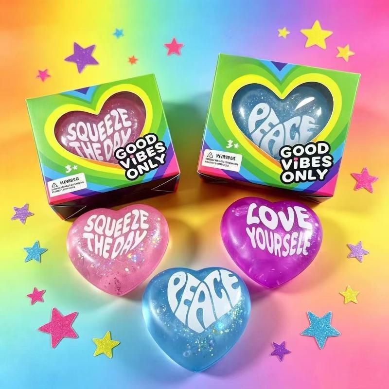 1pcs Glitter Heart Shaped Sque - đánh giá và giá Kids Toys Quotes