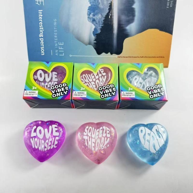 1pcs Glitter Heart Shaped Sque - đánh giá và giá Kids Toys Quotes