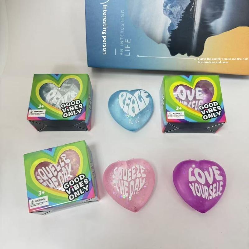 1pcs Glitter Heart Shaped Sque - đánh giá và giá Kids Toys Quotes