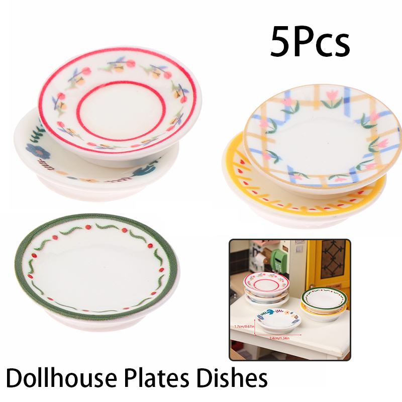5Pcs 1/12 Dollhouse Mini Plate - đánh giá và giá Dollhouse Furniture Set