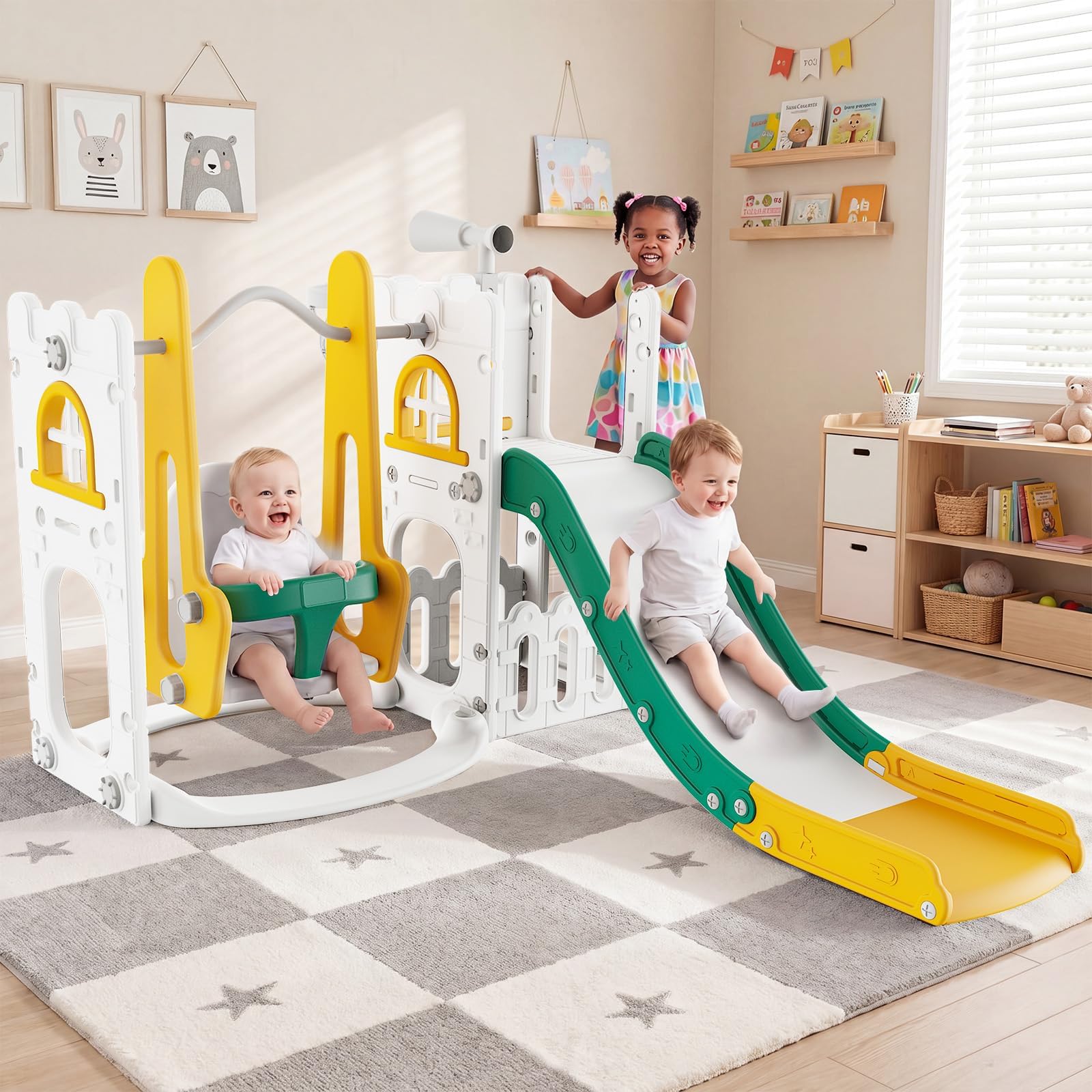 7 in 1 Toddler Slide And Swing - đánh giá và giá Basketball Hoop Kids Indoor