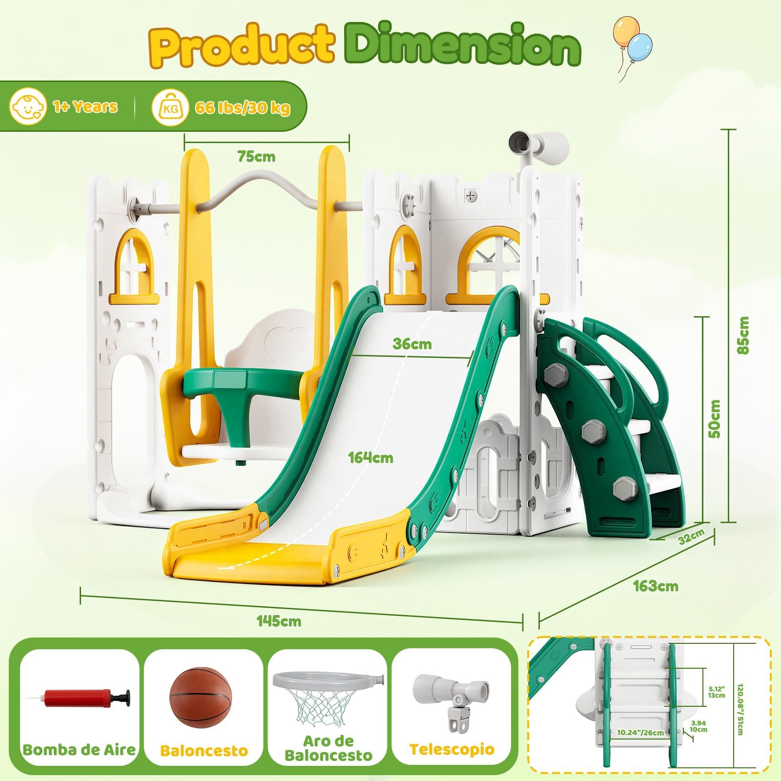 7 in 1 Toddler Slide And Swing - đánh giá và giá Basketball Hoop Kids Indoor