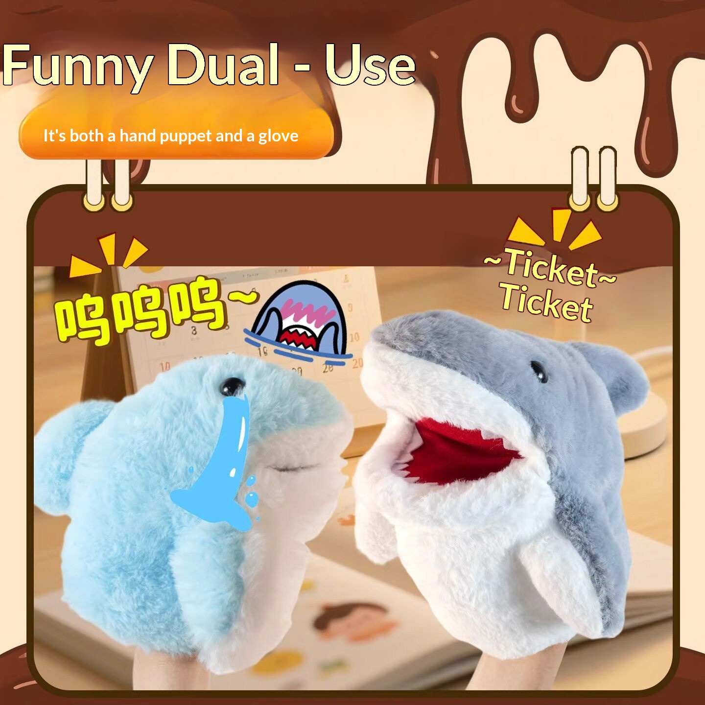 Shark Hand Puppet Plush Shark  - đánh giá và giá Kids Toys Idea