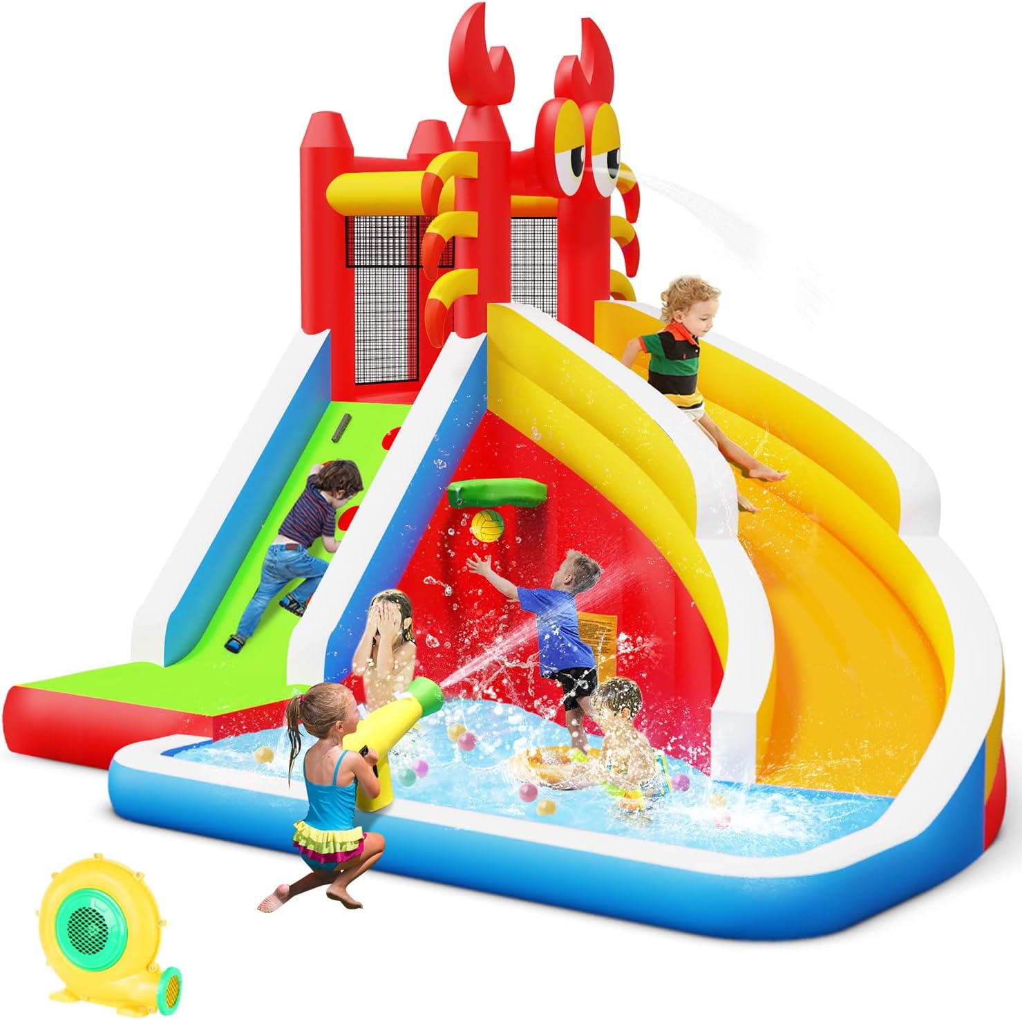 Large Inflatable Bounce House  - đánh giá và giá Basketball Hoop Kids Indoor