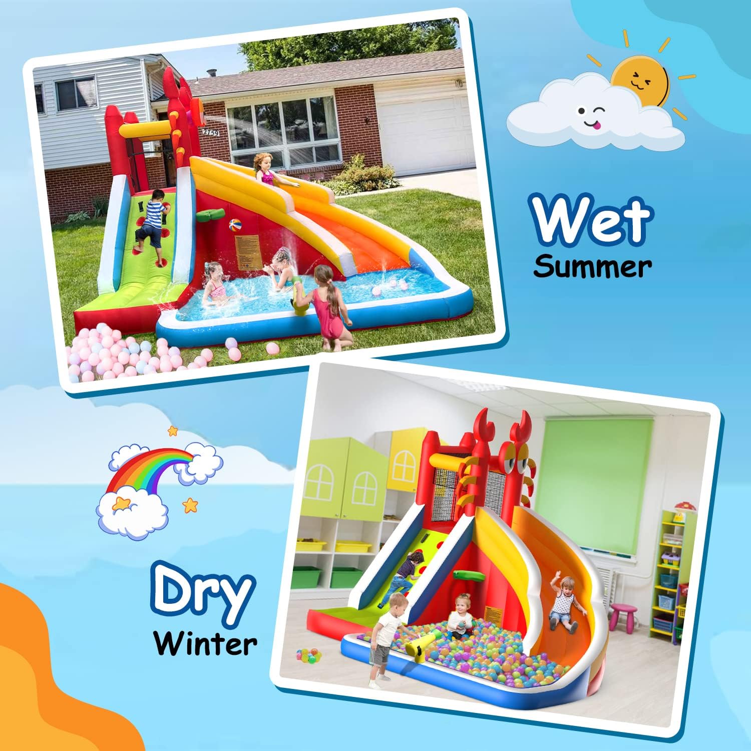 Large Inflatable Bounce House  - đánh giá và giá Basketball Hoop Kids Indoor