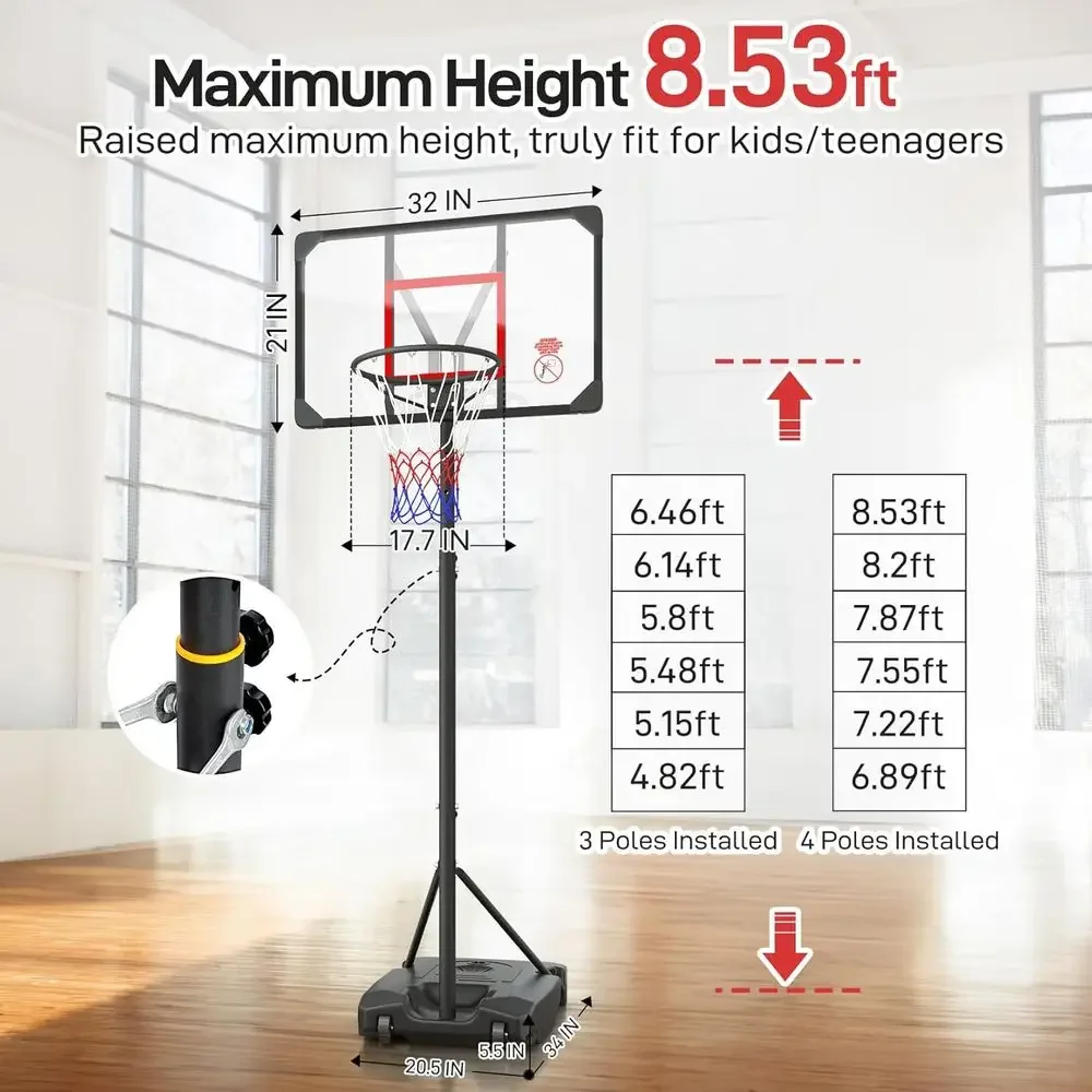 Adjustable Height Portable Bas - đánh giá và giá Basketball Hoop Kids Indoor